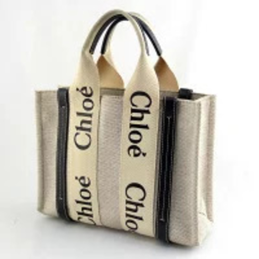 Chloe Woody Canvas Tote Bag Handbag